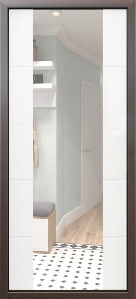 Входная дверь Галант (NEW) Зеркало белый матовый (ф. БОСТ)