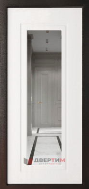 Входная дверь Леон Черный шелк ФЛЗ-120 Белый матовый