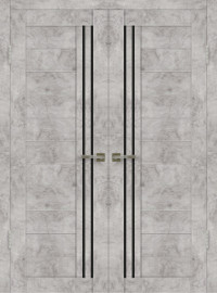 Межкомнатная дверь MD-028 Бетон серый распашная двухстворчатая M. Doors