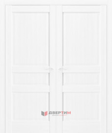 Межкомнатная дверь QXS-3 ПГ Белый ясень распашная двухстворчатая Quest doors