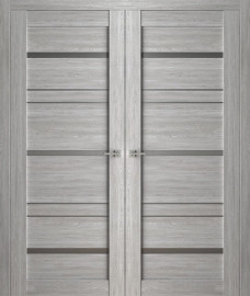 Межкомнатная дверь Q-18 ПО дуб оксфорд распашная двухстворчатая Quest doors
